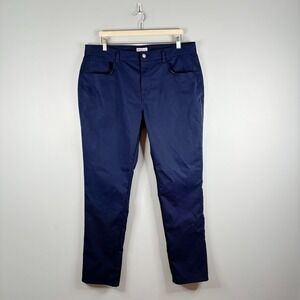 Peter Millar Performance Five-Pocket Pant Navy Blue Men's 38 x 32 Golf Chino 404